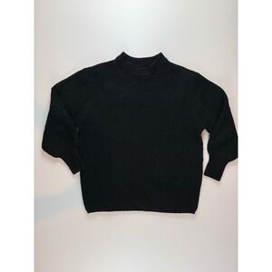 ASOS DESIGN Maternity Black Ribbed Knit Crew Neck Sweater US 2 UK 6 EU 34